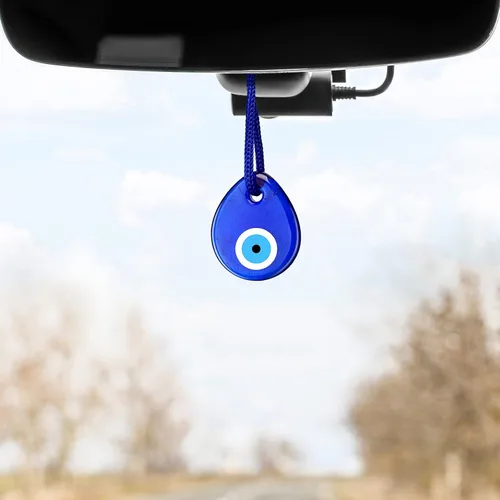 Miniatura 4 de 20 piezas de cuentas turcas azules con ojo malvado, dijes colgantes, cuentas de vidrio para manualidades, adorno de pared con cuerdas