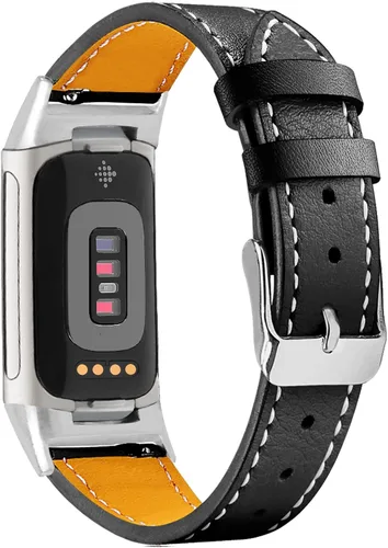 Miniatura 8 de Replacement Leather Band Compatible for Fitbit Charge 2/5/6, Classic Genuine Leather Wristband for Men Women