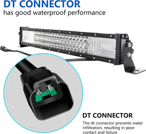 Miniatura 7 de SKYWORLD 22 pulgadas 270 W triple fila 7D LED barra de luz de trabajo Spot Flood Combo Beam DC 12V-24V 6000K impermeable vehículos todoterreno 4x4