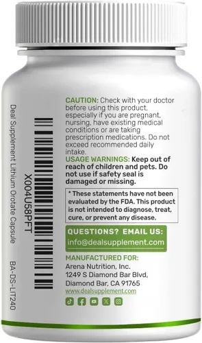 Miniatura 7 de Orotato de litio de 5 mg, 240 cápsulas – Suplementos de litio altamente biodisponibles y estables – Sal mineral de fácil absorción en forma suave