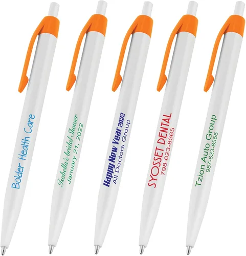 Miniatura 11 de (50 bolígrafos blancos) impresos en Estados Unidos, bolígrafo de tinta de escritura personalizado, impreso con tu logotipo y texto