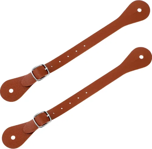 Miniatura 7 de 2 correas de cuero para espuelas de una sola capa, correas de cuero para hombre y mujer, correas ajustables para botas altas al muslo, 6 agujeros
