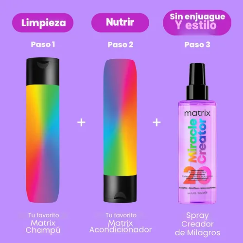 Miniatura 8 de Matrix Miracle Creator Spray Acondicionador Sin Enjuague - Protector Térmico, Anti-Frizz, Hidratante y Desenredante, Para Cabello Dañado