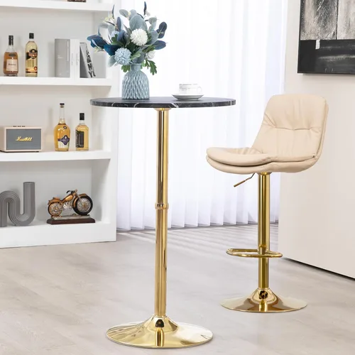 Miniatura 2 de Finnhomy Mesa redonda de bar de cóctel de 24 pulgadas con base de metal, mesa alta de pub bistró, mesa de altura de barra para cocina, comedor, sala