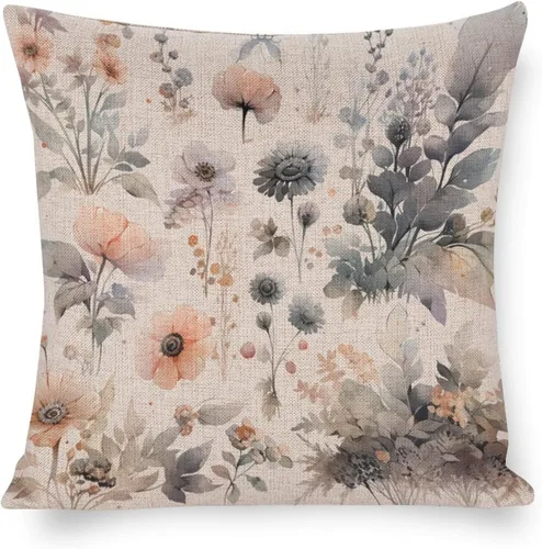 Miniatura 8 de Almohadas decorativas de acuarela y flores, funda de cojín decorativa moderna de 16 x 16 pulgadas, funda de almohada cuadrada decorativa de Acuarela