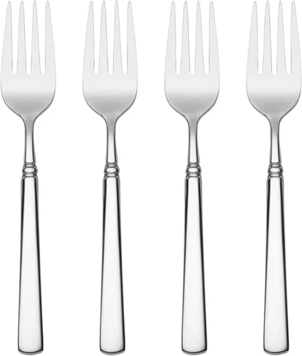Oneida Easton - Juego de cubiertos finos de 4 piezas para ensalada, acabado espejo, acero inoxidable 18/10, apto para lavavajillas, juego de