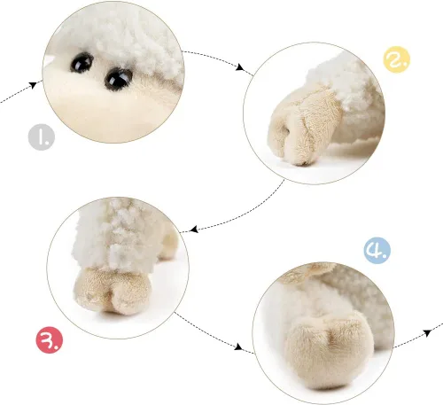 Miniatura 5 de FRANKIEZHOU - Oveja de peluche, 3 piezas (se sienta, se para y se arrodilla), el mejor regalo para todos