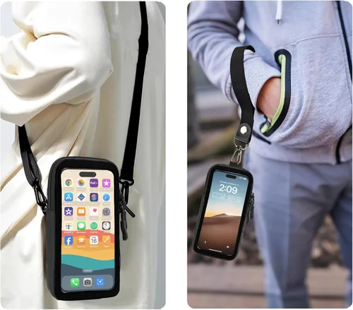Miniatura 6 de Prime Comfort Funda para teléfono celular con correa cruzada ajustable y correa para la muñeca, bolsa transparente para teléfono celular compatible