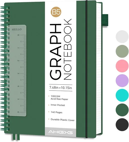 Miniatura 16 de AHGXG Diario de puntos, cuaderno en espiral de cuadrícula de puntos de 8.5 x 11 pulgadas, cuaderno de puntos grande A4, papel grueso de 3.53 oz/m²