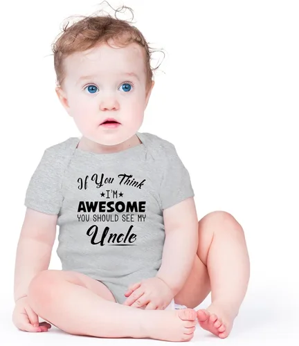 Miniatura 6 de AW Fashions If You Think, I'm Awesome You Should See My Uncle - Body para bebé recién nacido