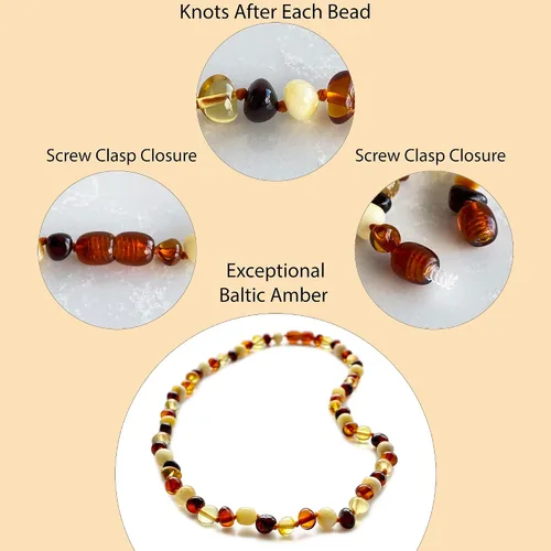 Miniatura 39 de Amber Necklace for Women - HandMade Baltic Jewelry for Adult - 18 inch - 100% Genuine