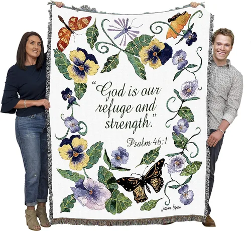 Miniatura 36 de Pure Country Weavers Great is Thy Faithfulness Blanket - Escrituras - Lamentaciones 3:23 - Tapiz cuadrado para regalo de regazo tejido de algodón