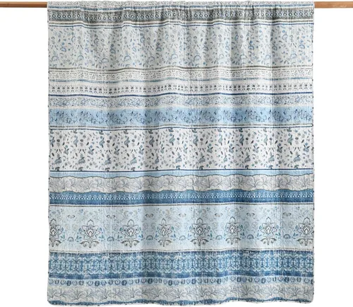 Miniatura 3 de HORIMOTE HOME Juego de edredón bohemio tamaño individual, color azul, bohemio, floral, suave, ligero, para todas las estaciones, colcha de granja