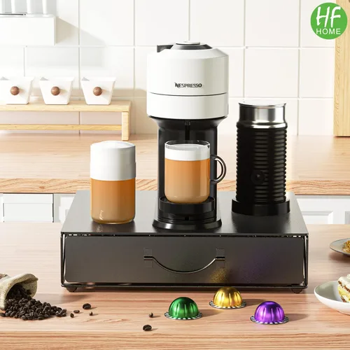 Miniatura 2 de HFHOME Cajón de cápsulas de café, soporte para 48 cápsulas de café Vertuoline, soporte de cajón de almacenamiento para tazas de 36 K, estación