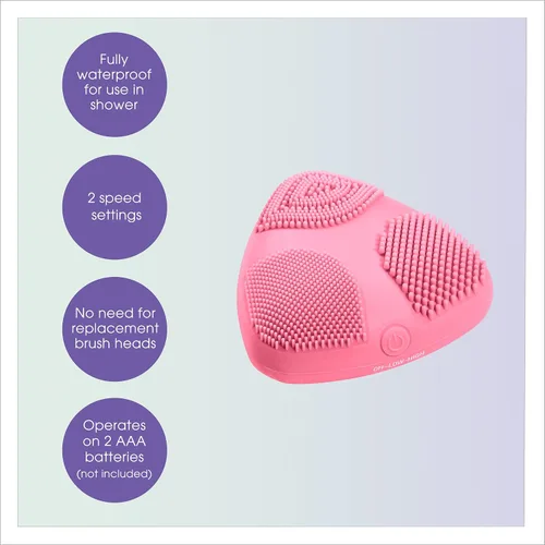 Miniatura 6 de True Glow by Conair Skinpod Cepillo de limpieza facial de silicona con 3 zonas de cepillo, funciona