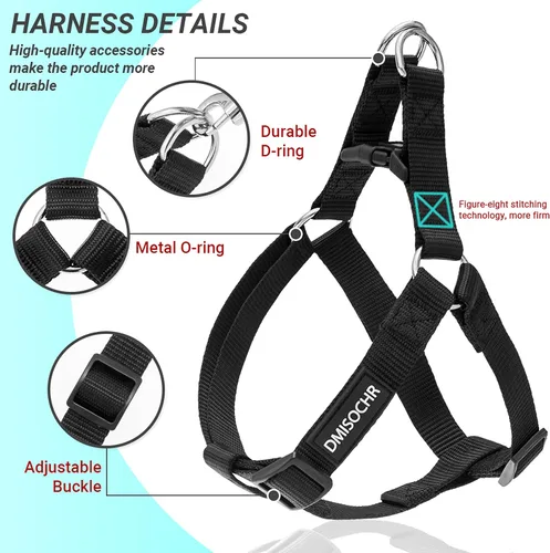 Miniatura 2 de Arnés para perro sin tirones, arnés ajustable, correa y collar para perros pequeños, medianos y grandes, arnés suave a prueba de escapes