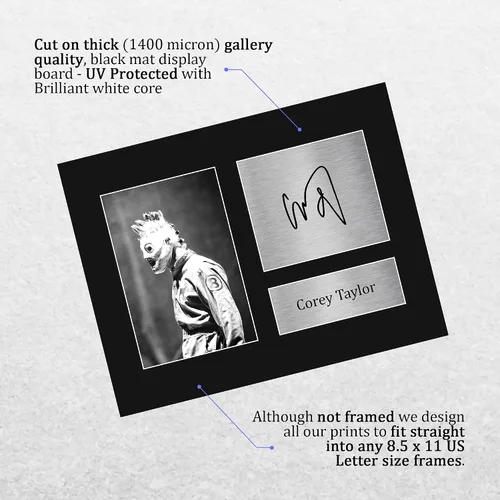 Miniatura 3 de HWC Trading Corey Taylor Slipknot Gifts USL Imagen Impresa con Autógrafo Firmado para Fanáticos de Recuerdos Musicales - Tamaño Carta de EE.UU