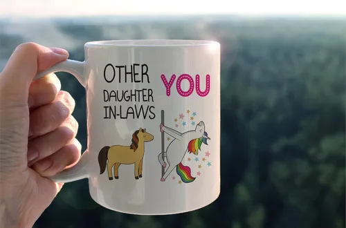 Miniatura 3 de kunlisa Taza de regalo para nuera, Taza de cerámica para nuera de 11 oz - Taza de café, leche y té, regalos para nuera de la madrastra y padrastro