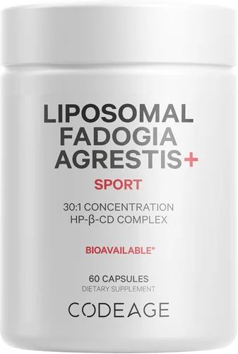 Codeage Suplemento Liposomal Fadogia Agrestis 600mg - Extracto de Fadogia Agrestis 30:1, vitamina D3, zinc, fenogreco, pimienta negra BioPerine -