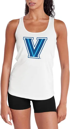 Miniatura 356 de Camiseta deportiva sin mangas oficial de NCAA Collegiate para mujer, con espalda cruzada, colección con logotipo primario