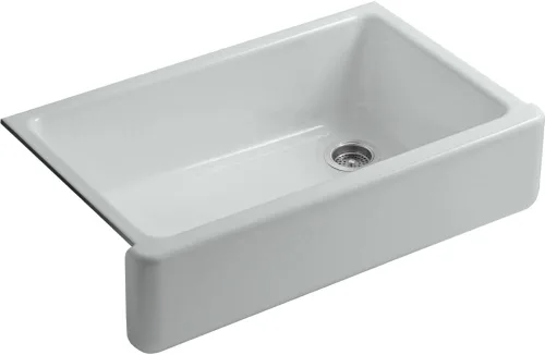 Miniatura 65 de KOHLER Whitehaven® K-6427-42 - Fregadero de cocina empotrado de 35-3/4 pulgadas, autorecortable, Smart Divide, Grande/Mediano con Delantal alto