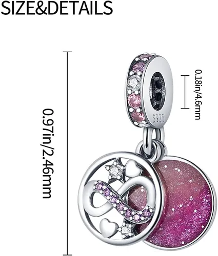 Miniatura 5 de Pandach Dijes de plata de ley 925 para pulseras y collares, colgantes de mariposa y auriculares, dijes de trébol, joyería de regalo para mujeres