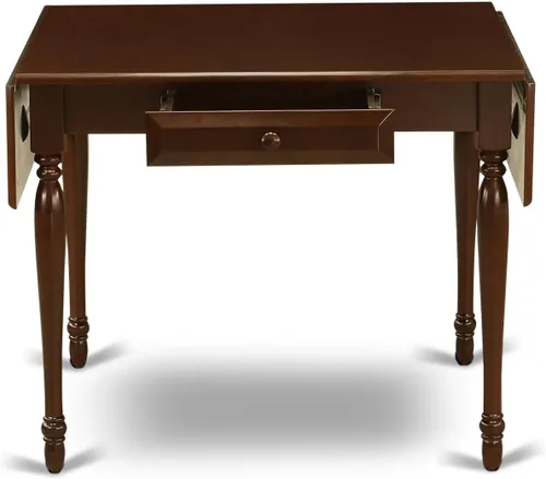 Miniatura 8 de East West Furniture MZDA5-MAH-12 - Juego de comedor de 5 piezas que consta de una mesa de cocina rectangular con gotas y 4 sillas Parson de tela