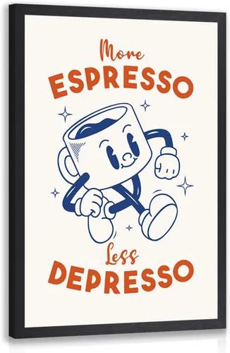 Miniatura 14 de Cyebmo Arte de Pared Retro Enmarcado de Café, Decoración de Pared de Taza de Café y Planta, Pintura en Lienzo de Acuarela de Café, Póster