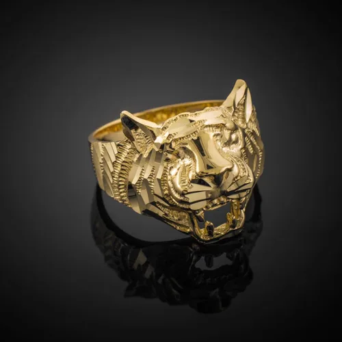 Miniatura 2 de Animal Kingdom Anillo de tigre de oro amarillo de 10 quilates para mujer