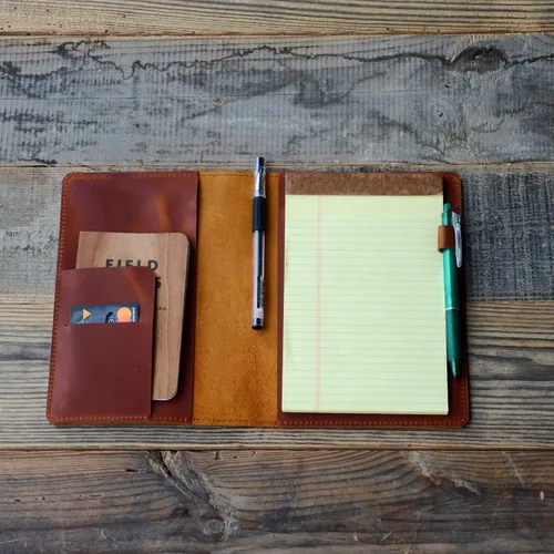 Miniatura 4 de JJNUSA Funda de cuero compatible con tops The Legal Pad Writing Pads de 5 x 8 pulgadas, regla legal, cuadernos envejecidos funda de cuero genuino A5