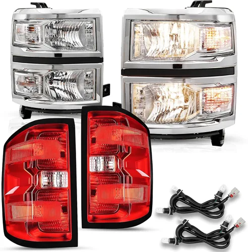 Miniatura 28 de JSBOYAT Conjunto de faros delanteros y luces traseras 2014 2015 Chevy Silverado 1500 Camioneta Pickup [Estilo de fábrica OE] lado del pasajero