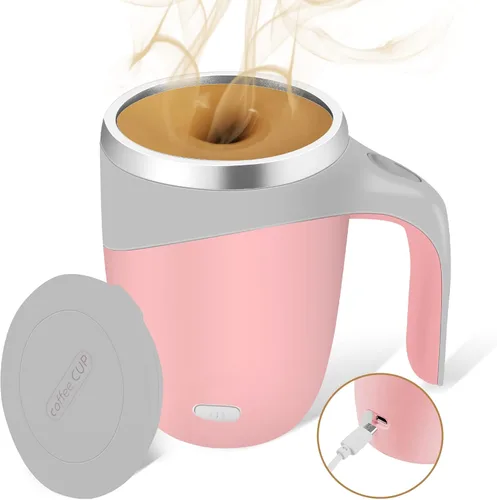 Miniatura 17 de Taza autoagitadora, taza de café magnética automática recargable, taza de café autoagitable, taza giratoria de viaje para oficina en casa