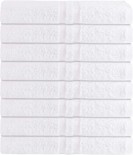 GREEN LIFESTYLE Toalla de Baño de Lujo - Paquete de Toallas de Baño Grandes Blancas para Spa, Gimnasio, Baño, Hotel - 86% Algodón 14% Poliéster -