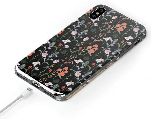 Casely Funda para iPhone X/XS | Jardín Secreto | Flores mixtas | Diseño clásico ultra delgado