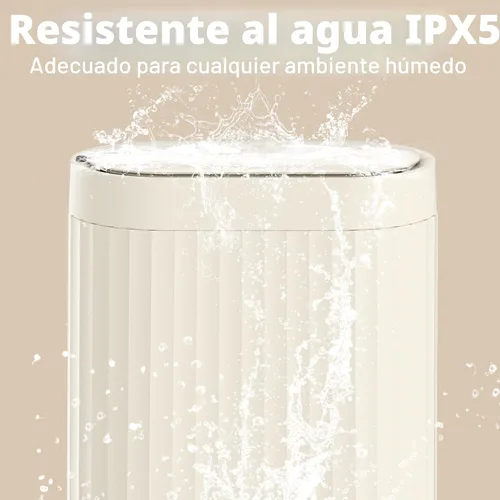 Miniatura 6 de ELPHECO Bote de basura con sensor de 2 galones, resistente al agua IPX5 con sensor de movimiento, cubo de basura automático para baño, oficina, Beige
