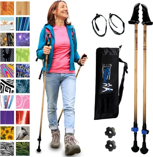York Nordic Motivator - Bastones de caminata para equilibrio y rehabilitación - Agarres de estabilidad patentados - Ligeros, ajustables y plegables