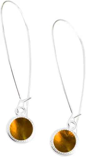 Miniatura 10 de Bottled Up Designs Aretes Colgantes Largos Hechos a Mano, Plata Esterlina, Ecológicos, Botellas Vintage Recicladas, Fabricados en Estados Unidos