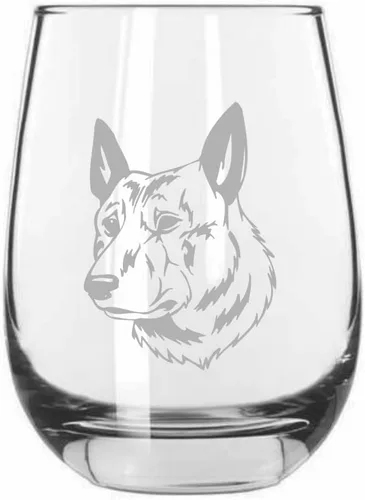 Miniatura 130 de Sakhalin Husky Dog - Copa de vino grabada personalizada de 15.25 onzas sin tallo