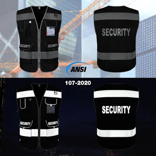 Miniatura 2 de TCCFCCT Chaleco de seguridad reflectante de alta visibilidad con 9 bolsillos para hombres y mujeres, chaleco de seguridad duradero con costuras Tela