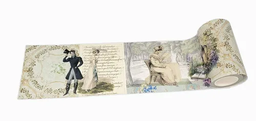 Serenity Fair Jane Austen - Cinta washi extra ancha para manualidades, diarios, álbumes de recortes y decoración