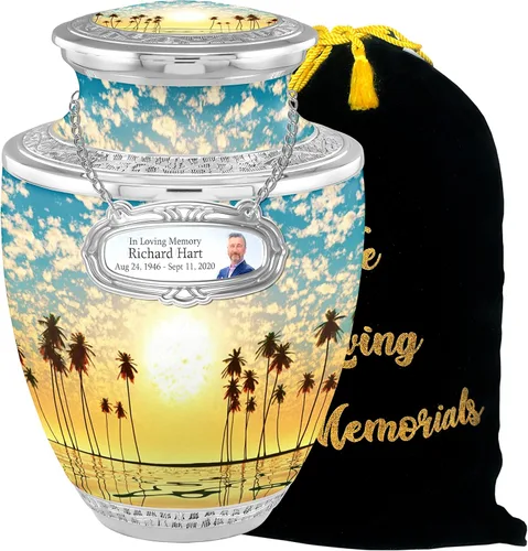 Miniatura 21 de Urnas de Cremación Personalizadas con Medallón Estético de Playa para Cenizas de Adultos Hombre Mujer - Urnas de Entierro de 200 libras para Cenizas