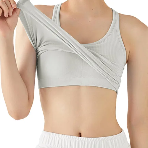 Miniatura 26 de sphinx cat - Camiseta corta de entrenamiento para mujer, camiseta sin mangas, acanalada, con espalda cruzada y brasier integrado