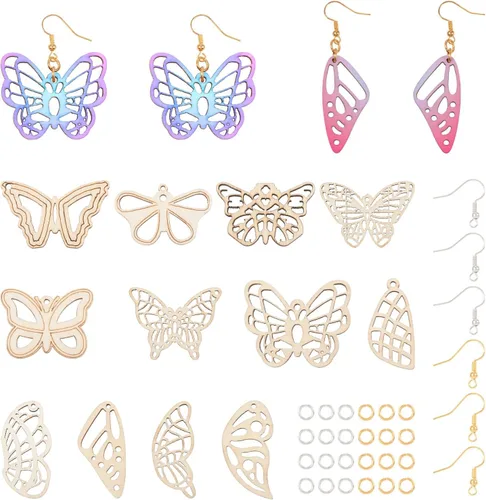 Miniatura 8 de Juego de 20 piezas de aretes de bola deportiva para fútbol, baloncesto, rugby, dijes de madera, 5 estilos, aretes de bola deportiva con ganchos