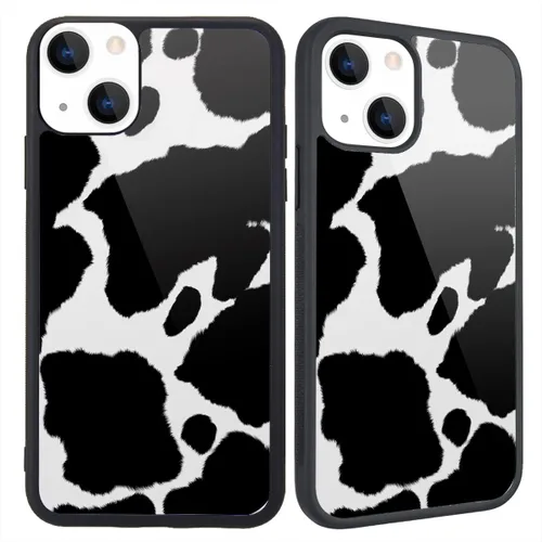 Miniatura 24 de Funda compatible con iPhone 13 para niños y mujeres, diseño divertido de cara, parte trasera dura con negro, divertido y lindo patrón de arte