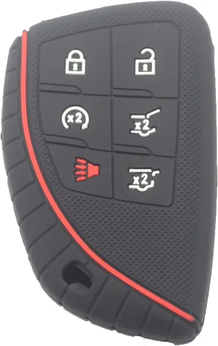 Miniatura 2 de 2 fundas para llavero con 6 botones compatibles con Chevrolet, 2 piezas negro