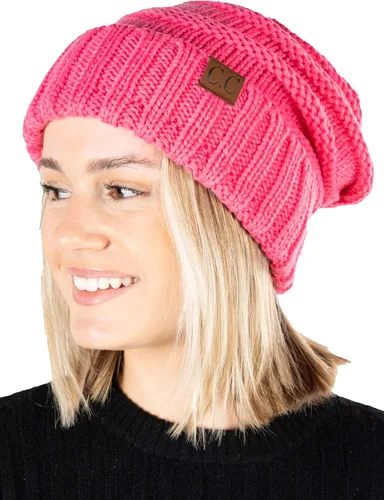 Miniatura 253 de Funky Junque Gorro de moda de punto trenzado de talla extragrande, grueso, abrigado, suave y holgado