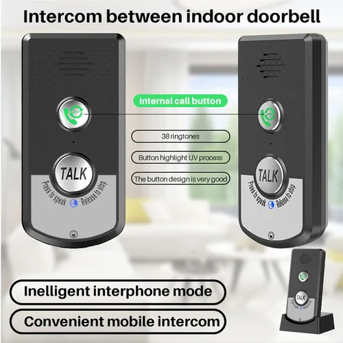 Miniatura 2 de Intercomunicadores inalámbricos para el hogar, 4,921.3 ft, 2 métodos de carga, sistema de intercomunicador inalámbrico de largo alcance, timbre