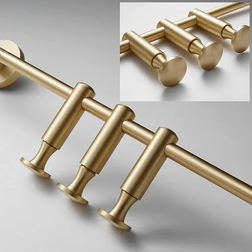Miniatura 3 de Toallero – Percha giratoria para colgar en la pared, 6 ganchos (latón) para baño y sala de estar