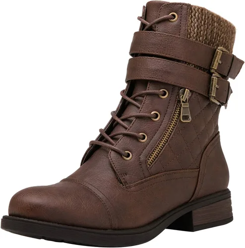 Miniatura 2 de GLOBALWIN Botines de tacón bajo con cordones para mujer