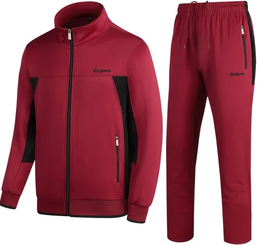 Conjunto deportivo casual de manga larga para hombre, sudadera con cremallera completa, chaqueta y pantalones para correr, trajes de 2 piezas